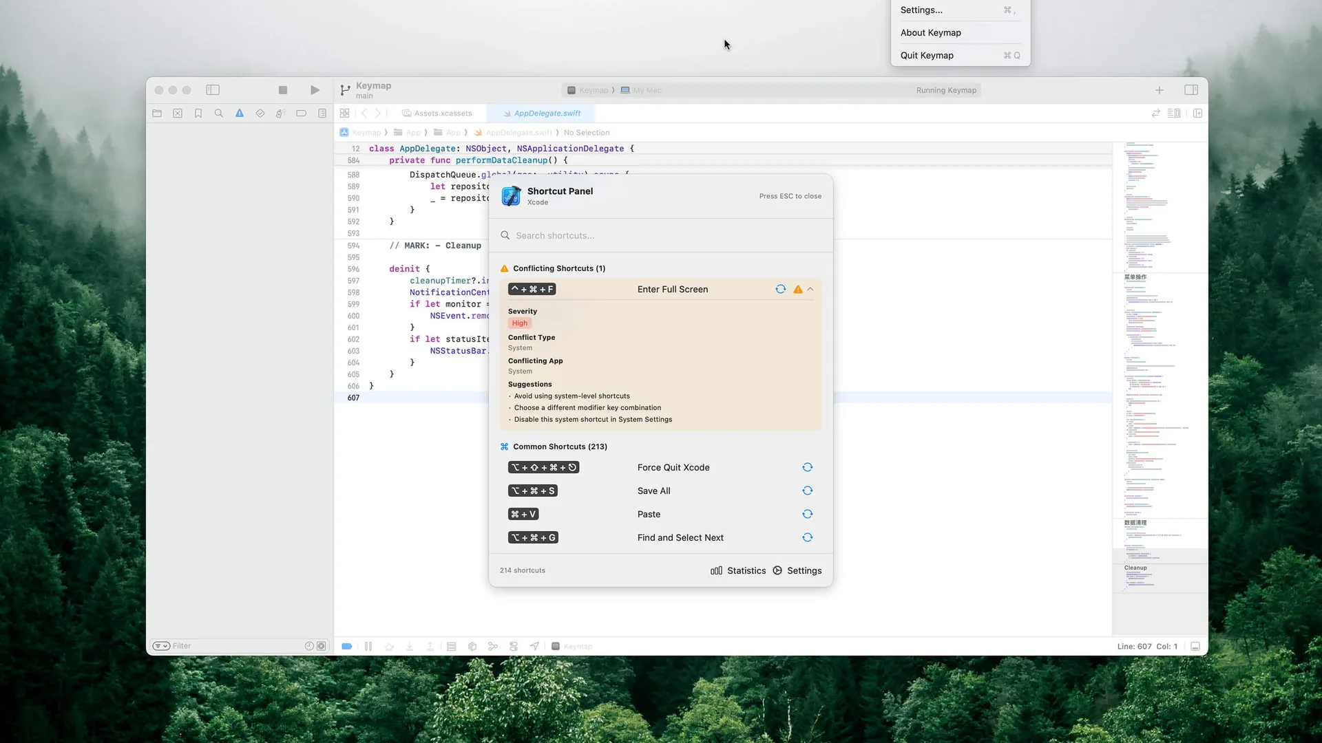 Keymap app screenshot