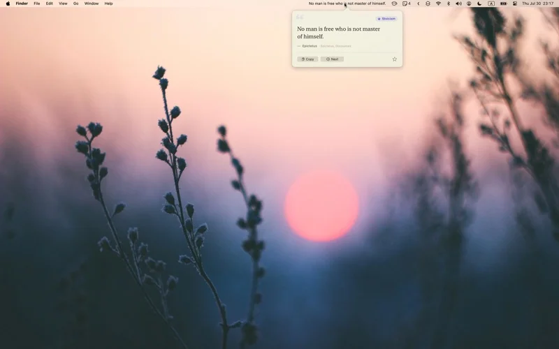 QuoteBar app screenshot